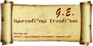 Gyurcsányi Erzsébet névjegykártya
